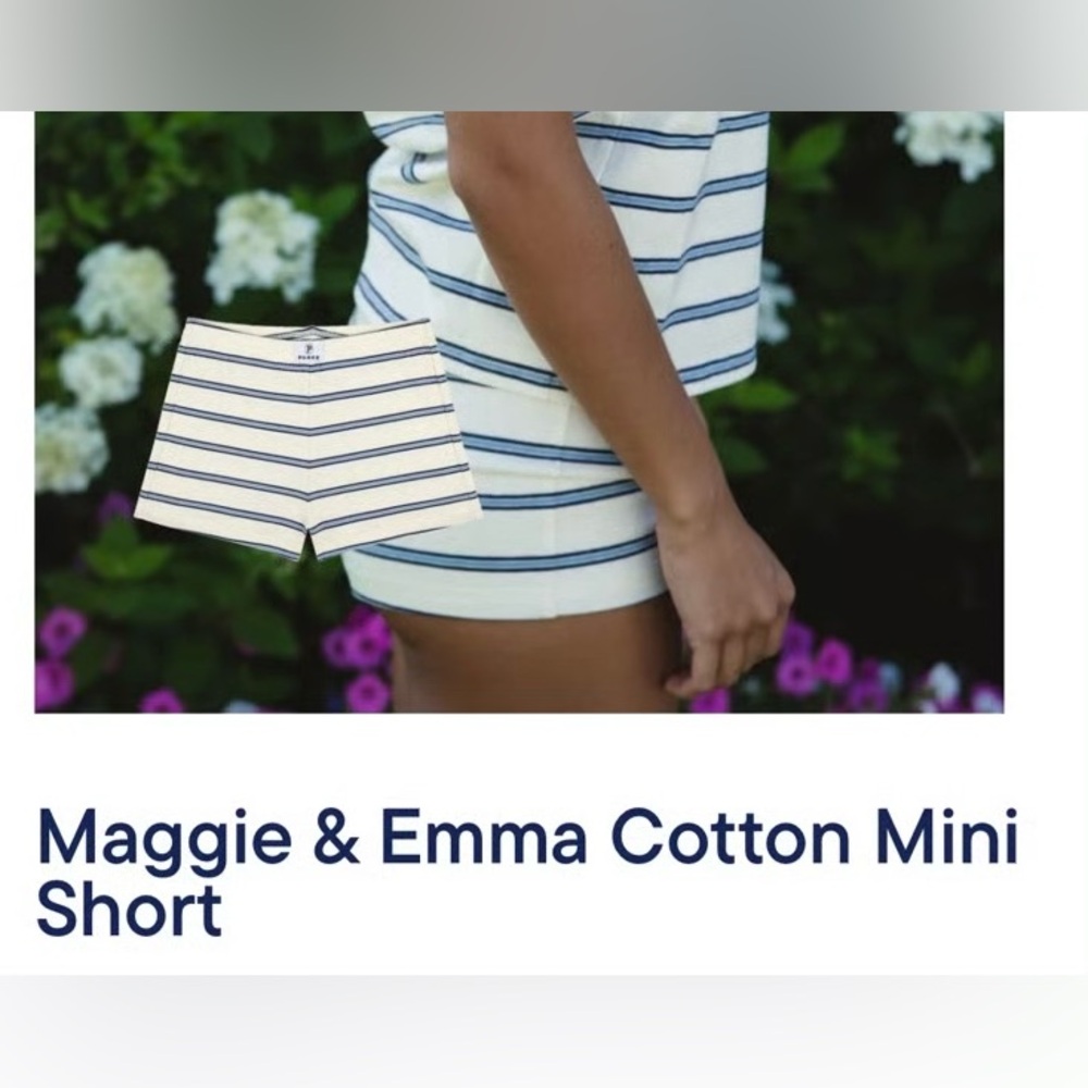 Maggie & Emma Striped Cotton Mini Shorts